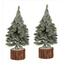 Vianočná dekorácia Stromček na kláte, 19 cm, srienistý, SET 2 KS