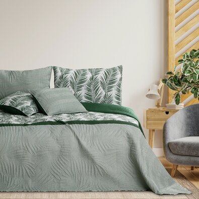 AmeliaHome Prekrivalo za posteljo Tropical Bonairestekleno zelena, 220 x 240 cm