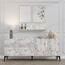 Schrank mit Wandregal Stella Carrara Marble