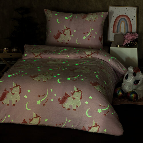 Lenjerie de pat luminoasă, din micro-flanelă, 4Home Fairytale, 140 x 200 cm, 70 x 90 cm