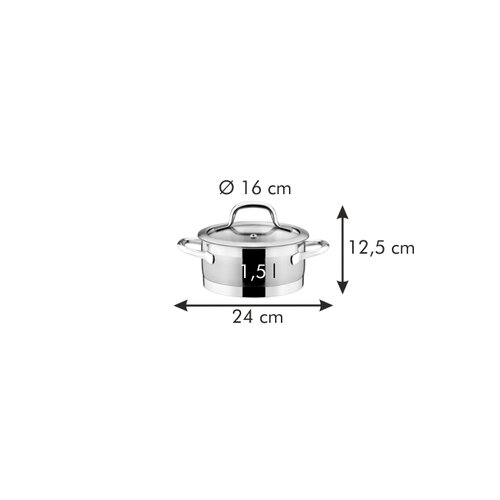 Oală cu capac Tescoma PRESIDENT, 16 cm