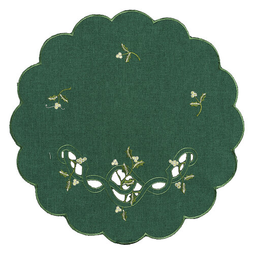 Serweta świąteczna jemioła, zielony, śr. 35 cm
