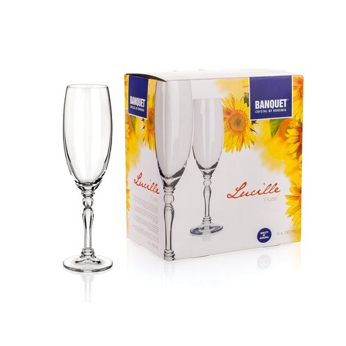 Banquet Crystal Lucille pezsgőspohár készlet190 ml, 6 db