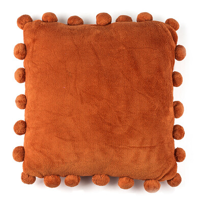 Poduszka jasiek Pompon pomarańczowy, 45 x 45 cm