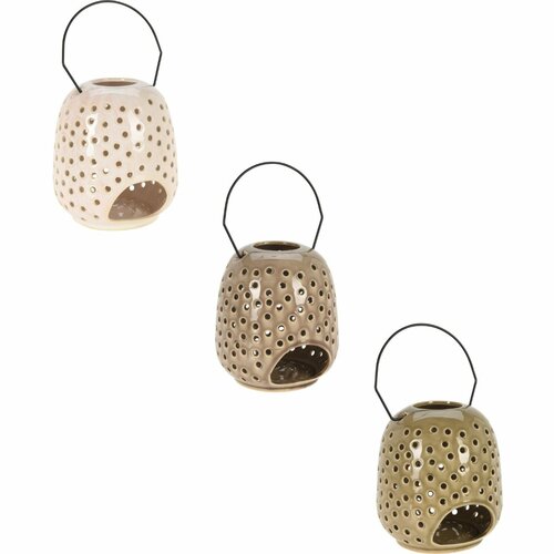 Dots kerámia lámpás szürke, 15 x 23 cm