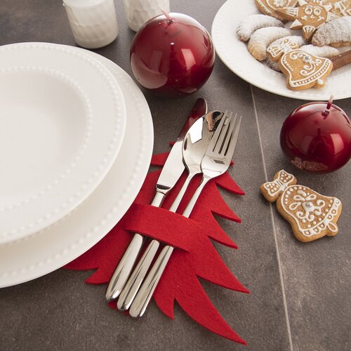 Orion Pungă pentru tacâmuri Stromek roșie, 18 x 18cm, set de 2 bucăți