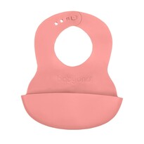 Baby Ono Регульований пластиковий нагрудник зкишенькою, рожевий