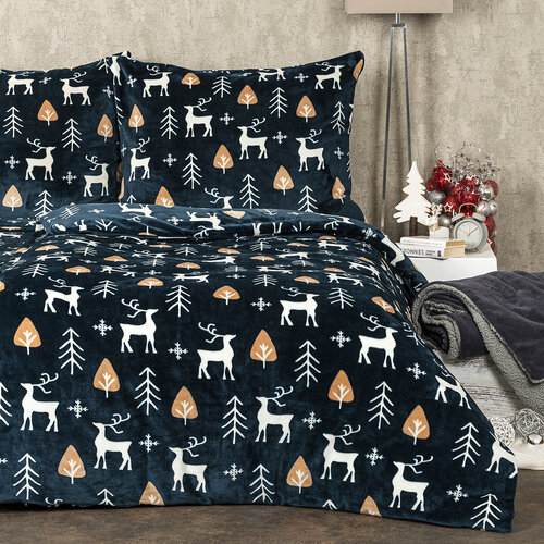 4Home Posteljnina iz mikroflanele Nordic Deer, 140 x 220 cm, 70 x 90 cm