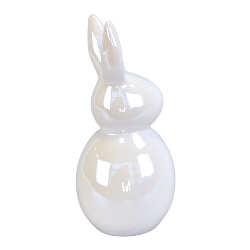 Decorațiuni de Paște Iepure alb, ceramică, 7,5 x17,5 x 7,5 cm