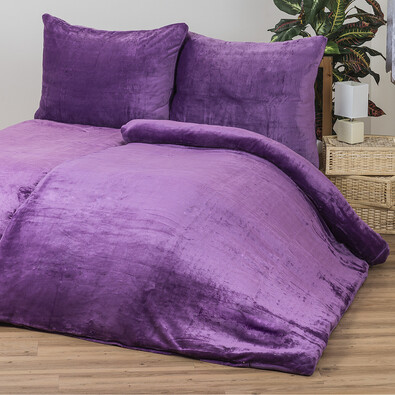 Obliečky Mikroplyš fialová, 140 x 200 cm, 70 x 90 cm