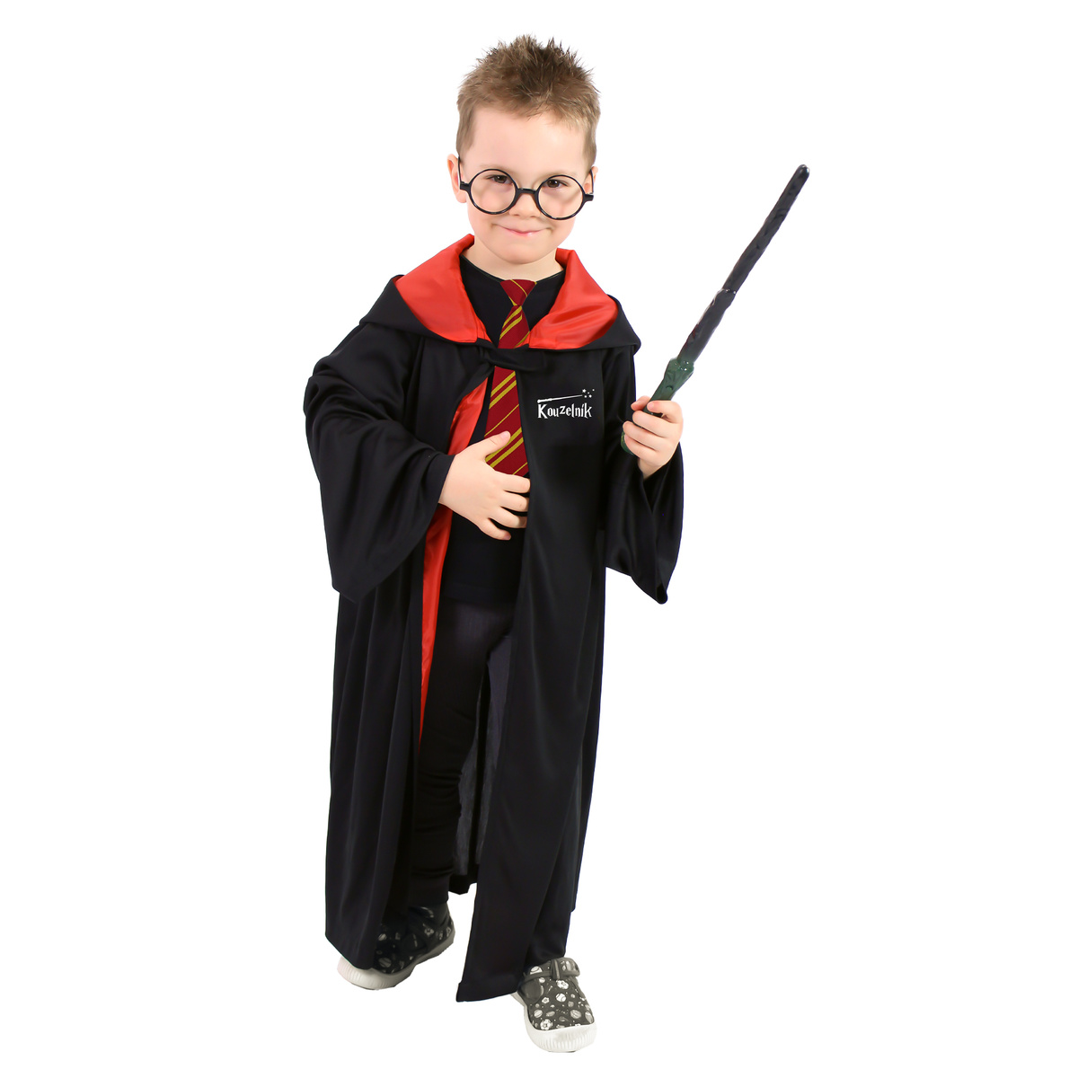 Rappa Dětský kouzelnický plášť s kapucí a brýlemi