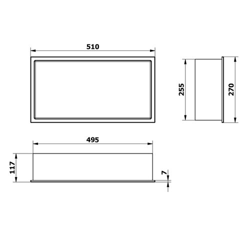 POLYSAN 1301-53 Полиця вбудовувана Inserta, 51 x27 см, литий мармур, біла