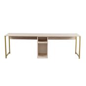 Pracovný stôl Twin Travertine and Gold