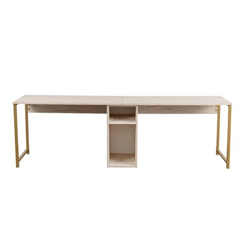 Pracovný stôl Twin Travertine and Gold