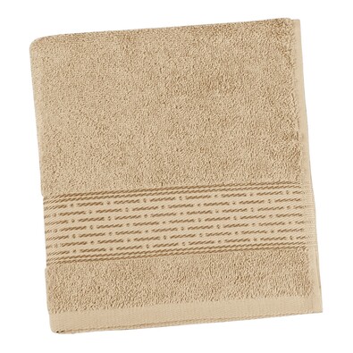 Handtuch Kamilka Streifen dunkelbeige, 50 x 100 cm