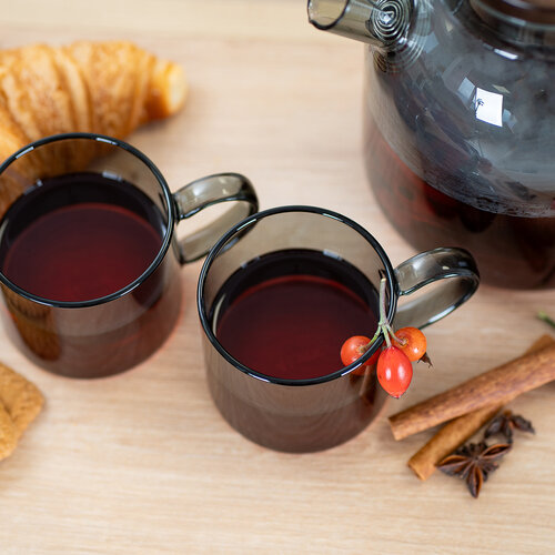 4Home Zestaw kubków szklanych Haze 250 ml, 2 szt.