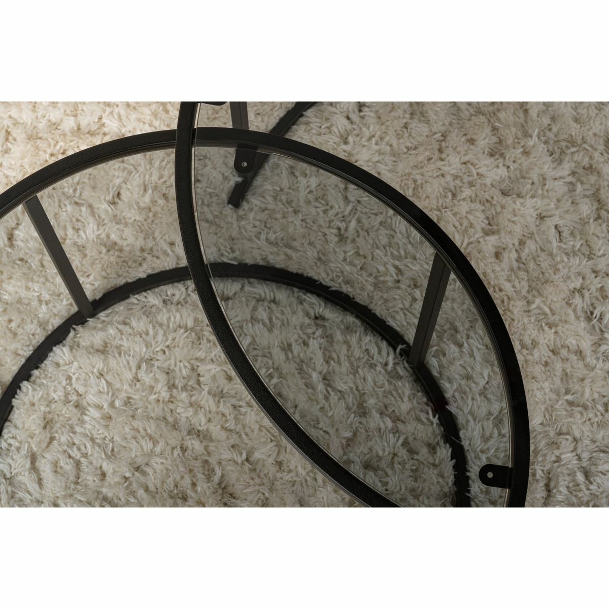 Súprava konferenčných stolíkov Aurum Black and Grey 80 cm, 2 ks