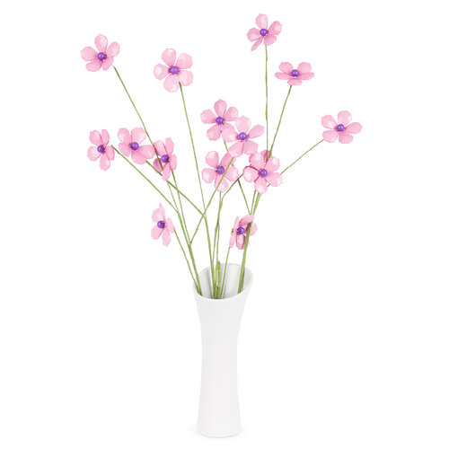 Dekorační květina z korálků světle růžová, 68 cm