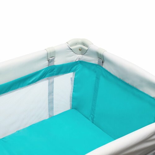 Pătuț de călătorie cu pat suspendat Baby Mix Elefanți albastru, 120 x 78,5 x 62 cm