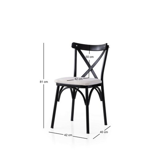 Set de scaune de sufragerie Ekol White and Black,2 buc.
