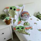 Jerry Fabrics Простирадло лляне на гумці , Star Wars Baby Yoda, 90 x 200 см + 25 см