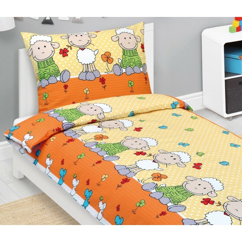 Bellatex Gyermek krepp ágynemű Bárány sárga, 140 x200, 70 x 90 cm, 140 x 200, 70 x 90 cm termék 2. képe