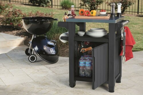 Măsuță de grătar pentru grădină Keter UNITY 105 l, grafit