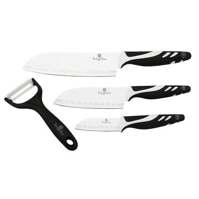 Set de cuţite Berlinger Haus, 3 piese, santoku, curacletă Bianco