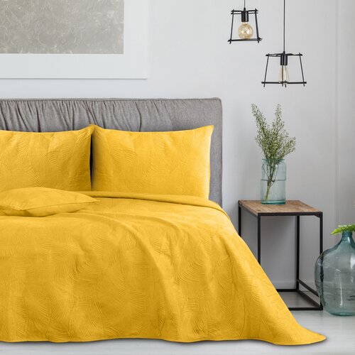 AmeliaHome Dvostranski pregrinjalo za posteljoPalsha zlato, 220 x 240 cm