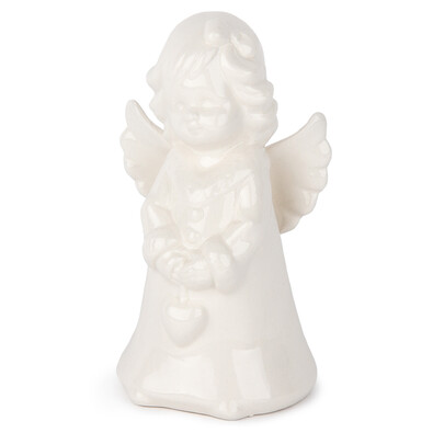 Vianočný porcelánový anjel Chamuel, 15 cm