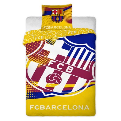 Bavlněné povlečení FC Barcelona Yellow, 140 x 200 cm, 70 x 90 cm