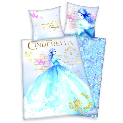 Detské bavlnené obliečky Cinderella, 140 x 200 cm, 70 x 90 cm