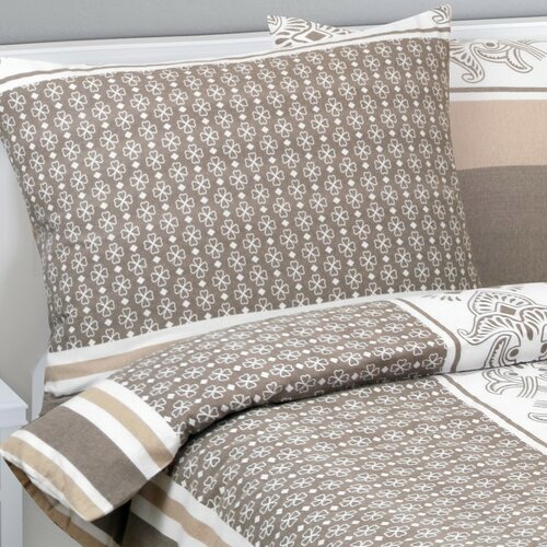 Bellatex Baumwollbettwäsche Ornament Kaffee, 140 x 220 cm, 70 x 90 cm