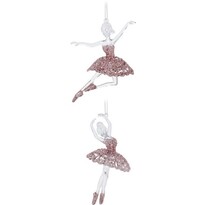 Weihnachtsschmuck-Set Ballerina 15 cm,  2 St., Rosa