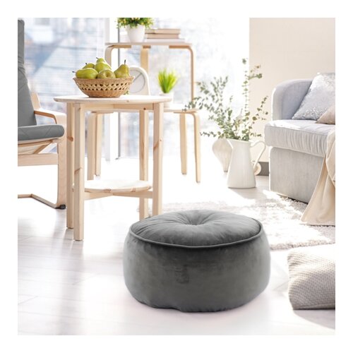 Tkaninski taburet Kerem, sivo-rjava