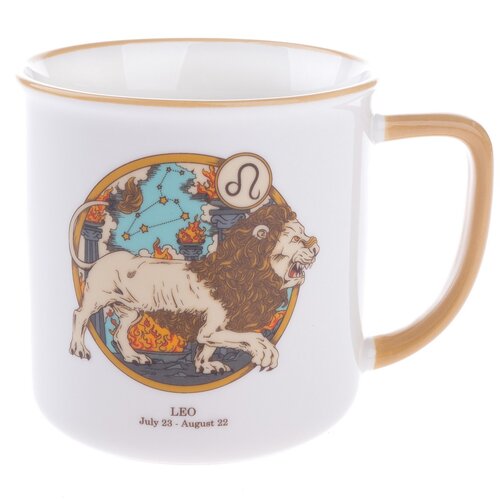 Porcelanasti hrnček Zvěrokruh - Lev, 460 ml