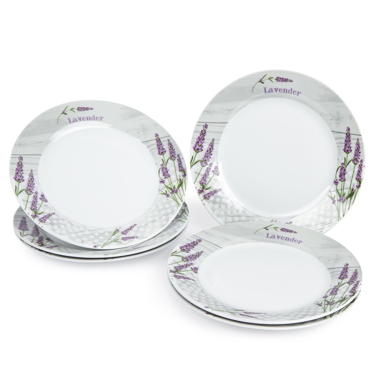Jedálenský tanier plytký Levanduľa, 6 ks, 23 x 2,5 cm 590878