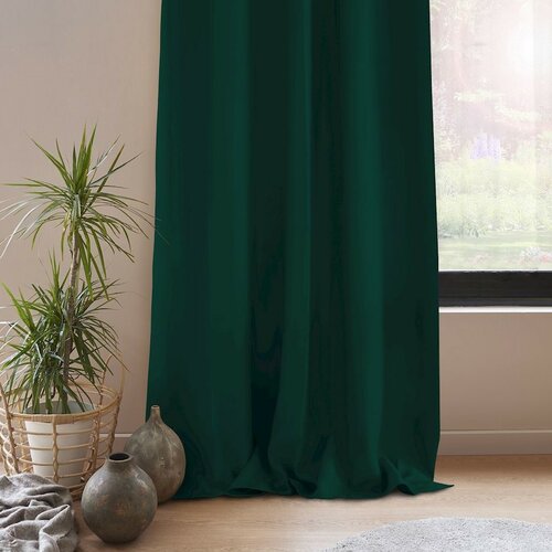 Restilo Zasłona Blackout EYELETS ciemnozielony, 140 x 245 cm