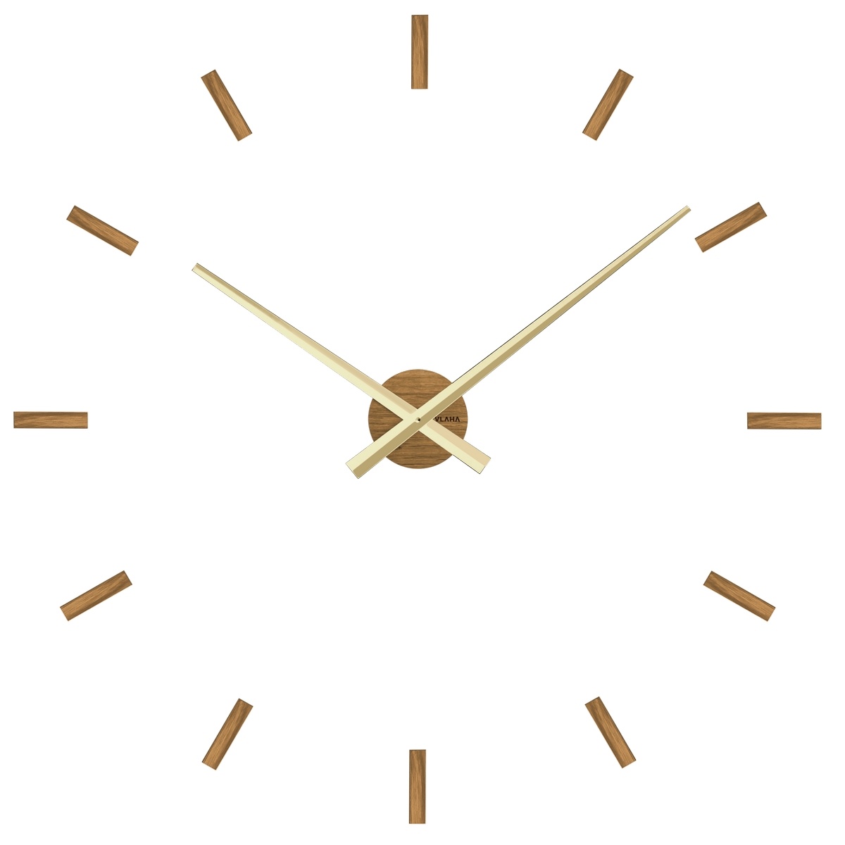 Levně VLAHA VCT1040 dubové samolepicí hodiny Minimal zlatá, pr. 80 cm