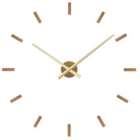 VLAHA VCT1040 zegar dębowy samoprzylepny Minimal złoty, śr. 80 cm