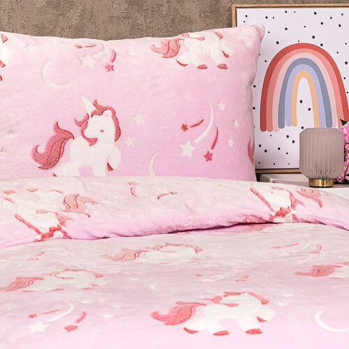 Lenjerie de pat luminoasă, din micro-flanelă, 4Home Fairytale, 140 x 200 cm, 70 x 90 cm