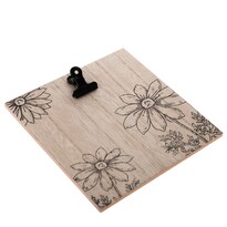Tablă decorativă din lemn Meadow flowers, din lemn, 16 x 16 cm
