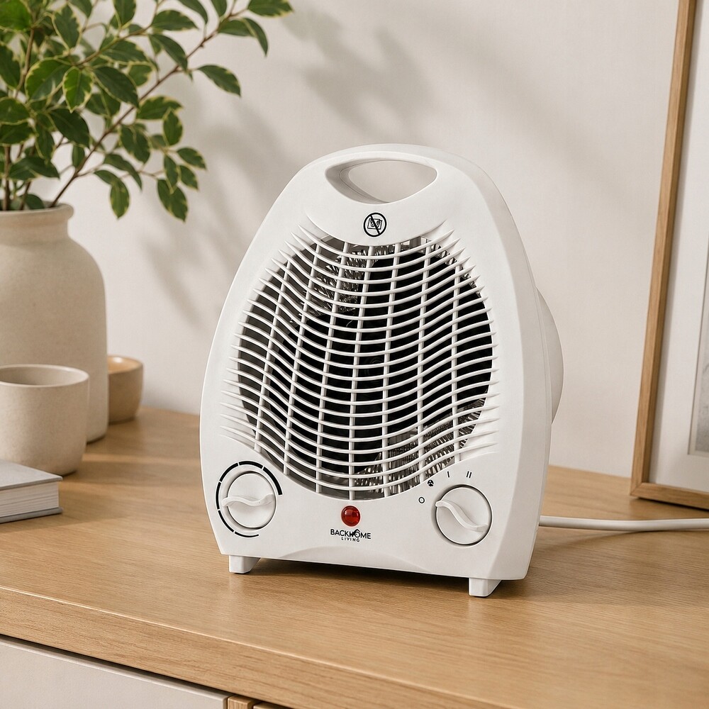 Elektrické kúrenie s ventilátorom a bezpečnostným spínačom, biela