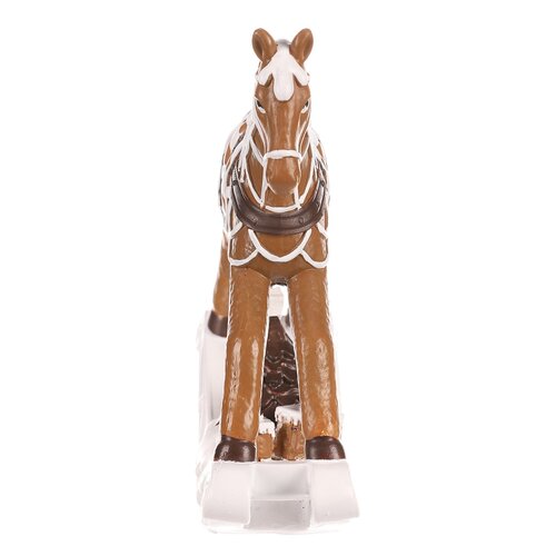 Božična dekoracija Houpací koník, rjava,poli-resin, 17 cm