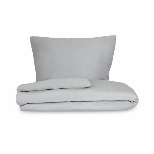 Lenjerie de pat din satin Luxury Collection, gri deschis, 200 x 200 cm, 2 buc. 70 x 90 cm