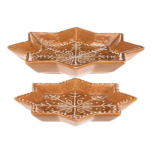 Set decorativ de tăvi pentru turtă dulce, 2 bucăți, ceramică