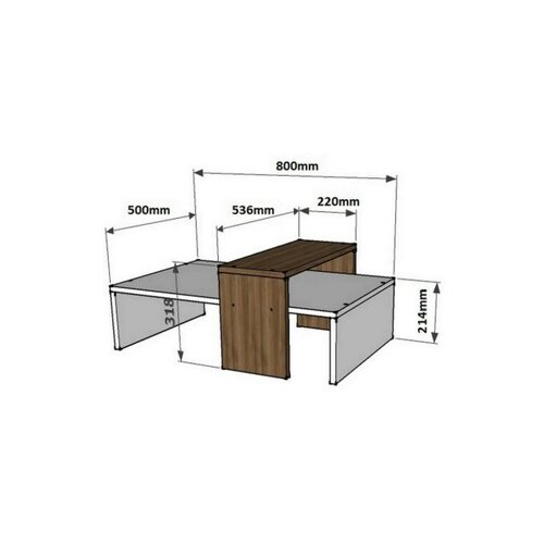 Konferenční stolek Glow White and Walnut