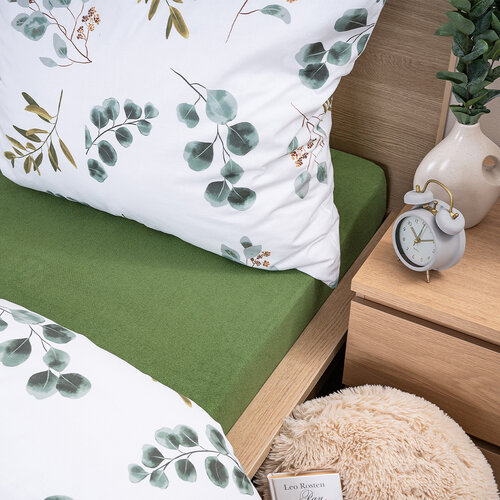 4Home Frottee-Spannbettlaken Olivgrün  , 180 x 200 cm