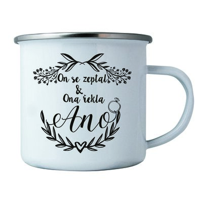 Bohemia Gifts Cană din tablă pentru proaspătcăsătoriți, 350 ml