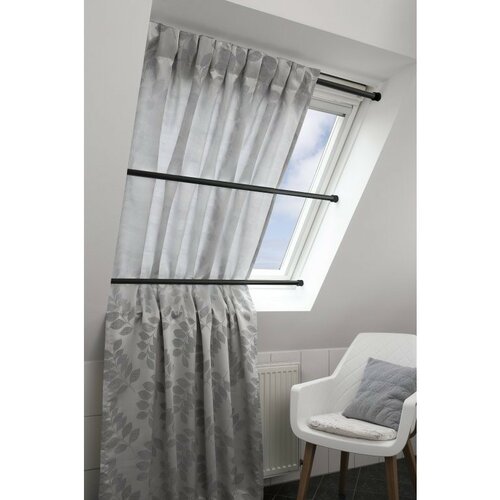 Bară de împrăștiere 26/23 mm negru mat , 125 - 220cm